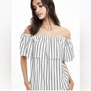 Banana Republic OFF-SHOULDER STRIPE TOP Sz M